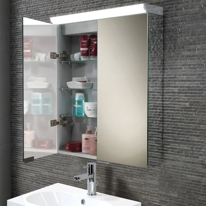 HiB Flare 60cm Mirrored Sides Double Door Cabinet - 44900