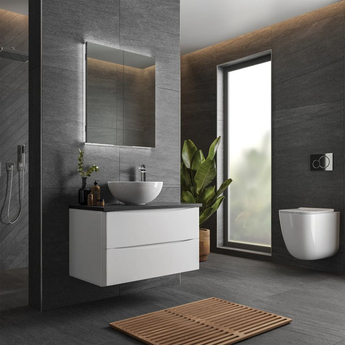 HiB Atrium 60cm Semi-Recessed Bathroom Mirror Cabinet - 53100