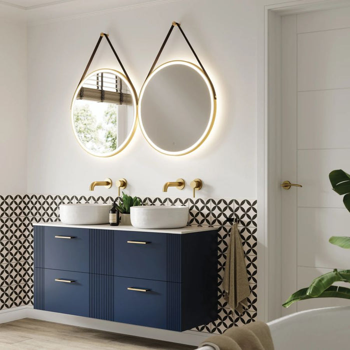 HiB Solstice 60cm LED Illuminated Bathroom Mirror - Brushed Brass - 79520750