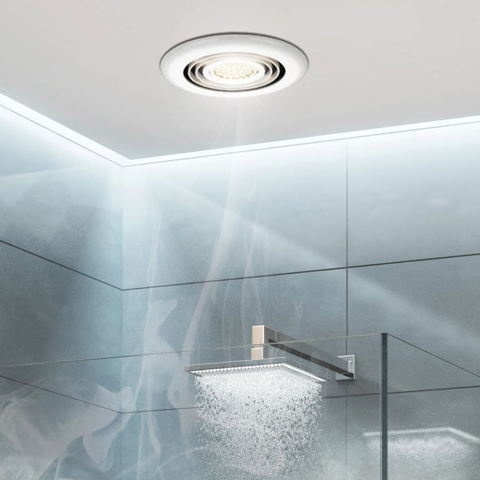hib. Cyclone Wet Room Inline Fan - White, Illuminated - Warm White - 33800