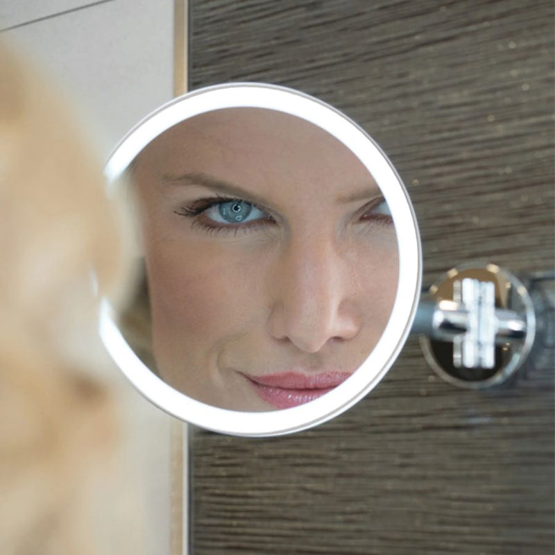 HiB Eclipse Round Bathroom LED Magnifying Mirror - Chrome - 21100