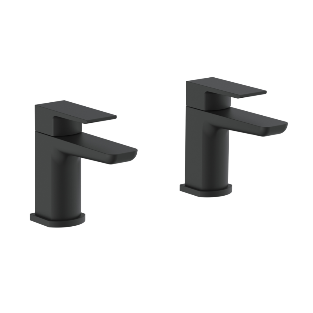 Pebble Electroplated Tap Pair for 2 Tap Hole Basin w/ Pop Up Waste - B ...