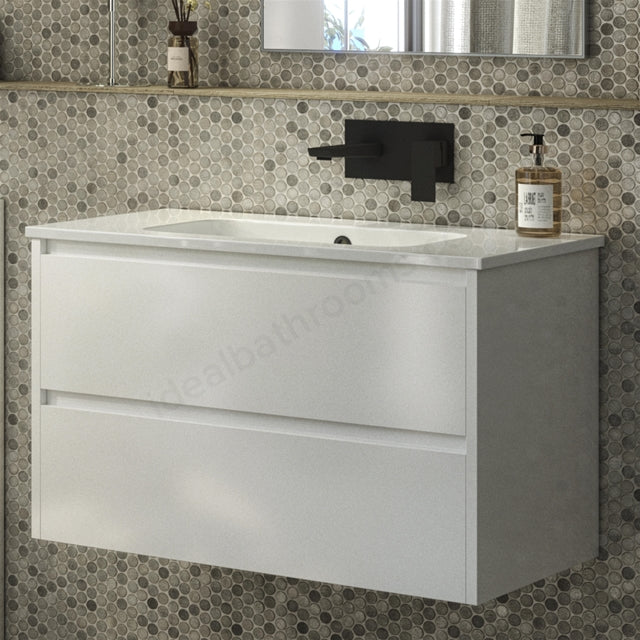 Pebble Electroplated Wall Mounted Basin Filler w/ Pop Up Waste - Black