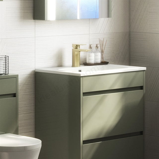 Pebble PVD Coated Mono Basin Mixer w/ Pop Up Waste - Brushed Brass
