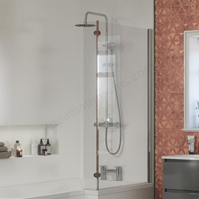 Pebble One Spout Bath Filler w/ 2 Tap Holes - Chrome