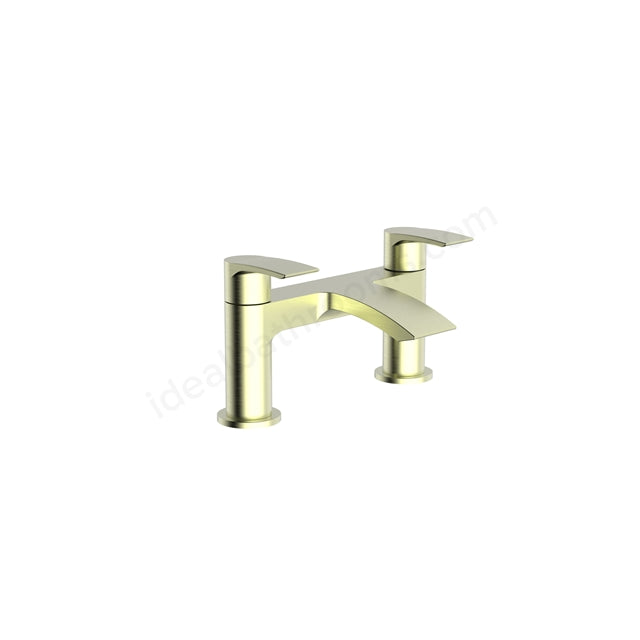 Cape PVD Coated One Spout Bath Filler w/ 2 Tap Holes Brushed Brass - PBBR063