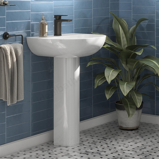 Bay 550mm x 460mm Round 1 Tap Hole Basin - White
