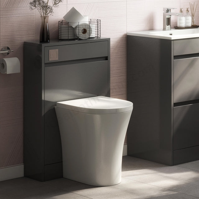 Bay Rimless 400mm x 465mm x 350mm Back To Wall WC Pan - White