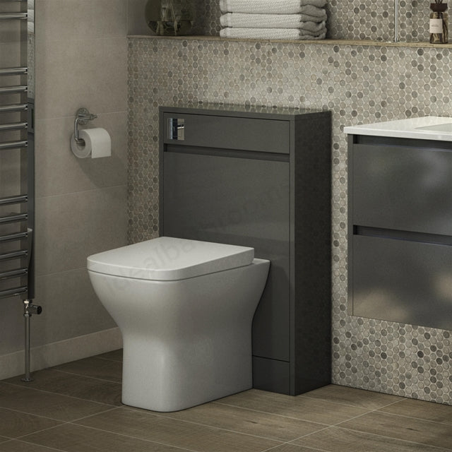 Quay Square 400mm x 500mm x 360mm Back To Wall WC Pan - White
