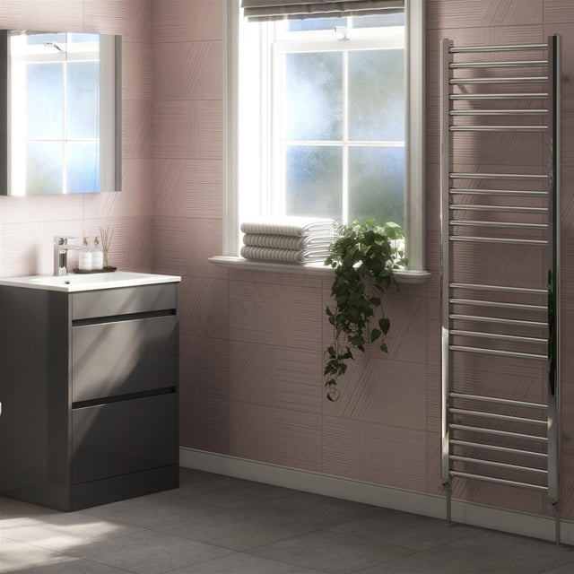 Kelvin Straight 1600 x 500mm Towel Warmer - Chrome