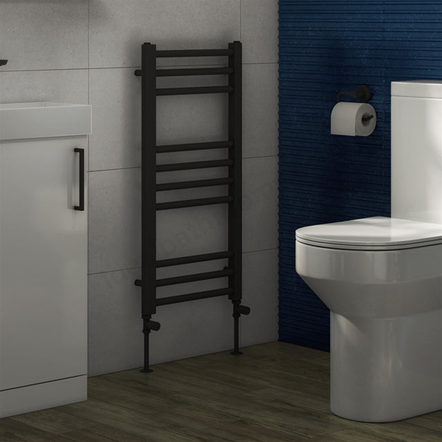 Kelvin Straight 800 x 400mm Towel Warmer - Matt Black
