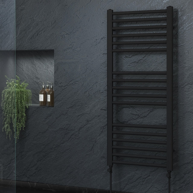 Kelvin Straight 1200 x 500mm Towel Warmer - Matt Black