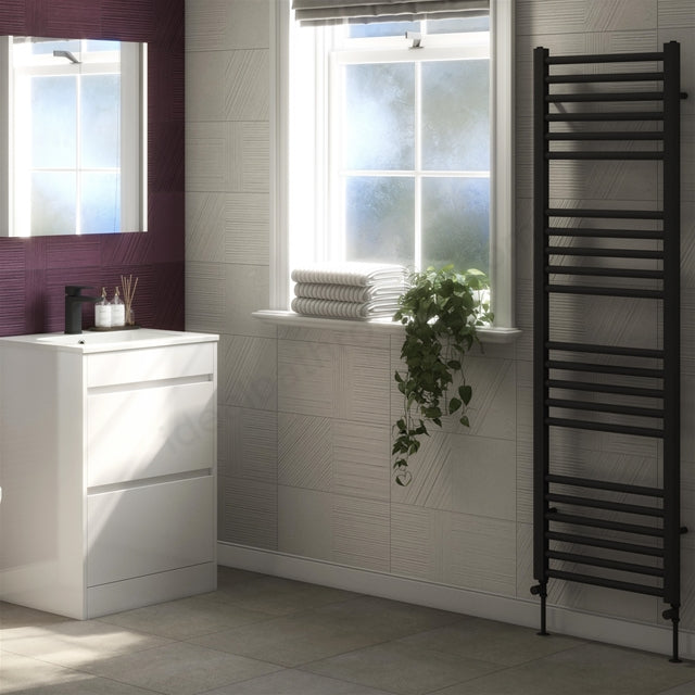 Kelvin Straight 1600 x 500mm Towel Warmer - Matt Black