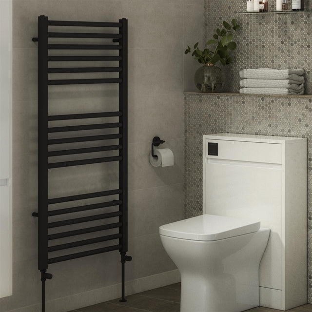 Kelvin Straight 1200 x 600mm Towel Warmer - Matt Black