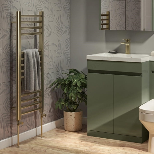 Kelvin Straight 1000 x 400mm Towel Warmer - Brass
