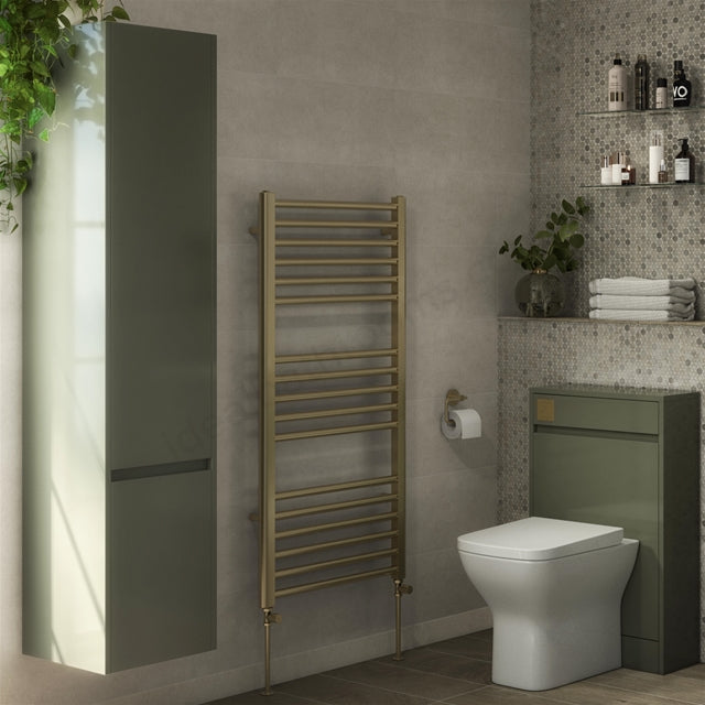 Kelvin Straight 1200 x 600mm Towel Warmer - Brass