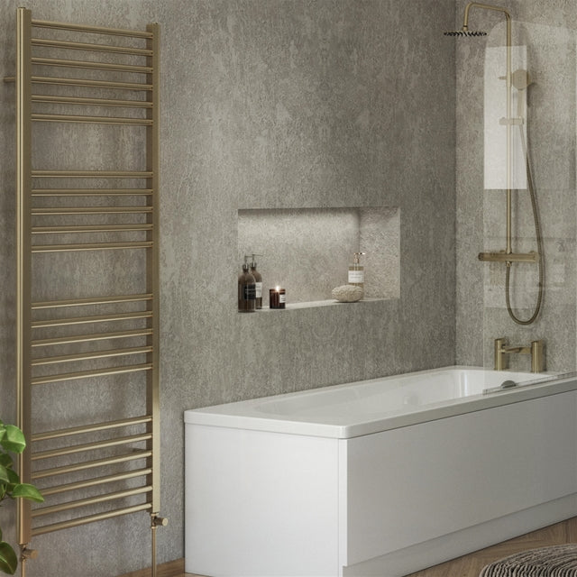 Kelvin Straight 1600 x 600mm Towel Warmer - Brass