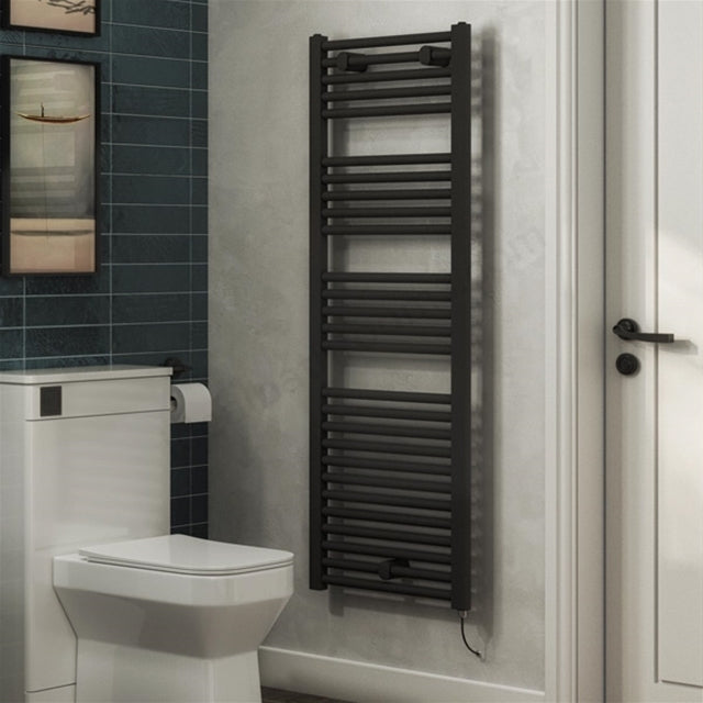 Kelvin Electric 1375 x 480mm Towel Warmer - Matt Black