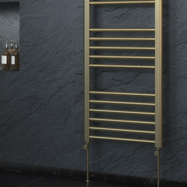 Non-Thermostatic Straight Radiator Valve - Brushed Brass