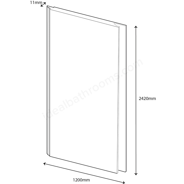 2440mm x 1185mm Wall Panel White Gloss - PBPW007