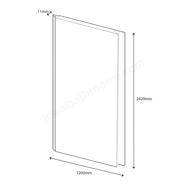 2440mm x 1185mm Wall Panel White Frost - PBPW013