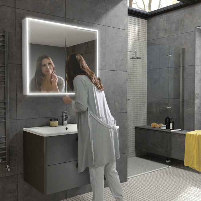 HiB Qubic 60cm Sensor-Activated LED Bathroom Cabinet - 46500