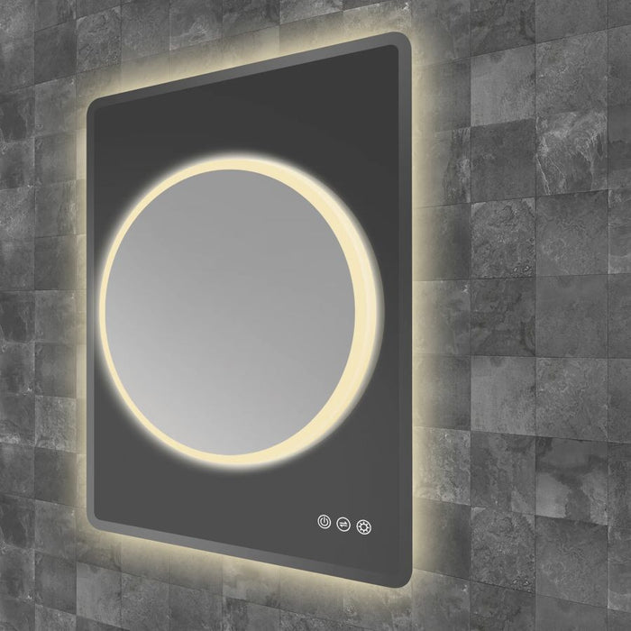 HiB Frontier 70cm Illuminated Circular Bathroom Mirror - 78726000