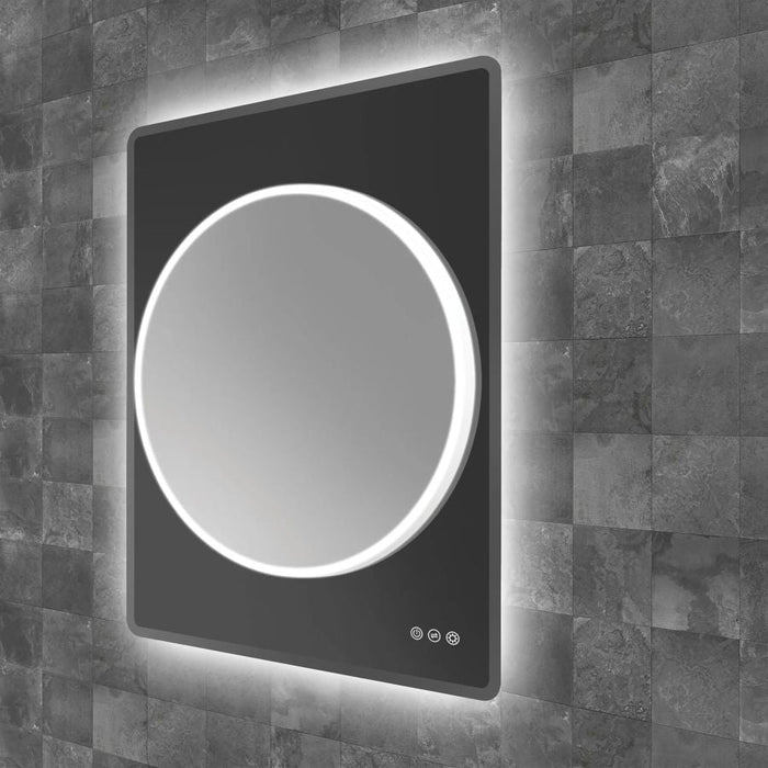 HiB Frontier 70cm Illuminated Circular Bathroom Mirror - 78726000