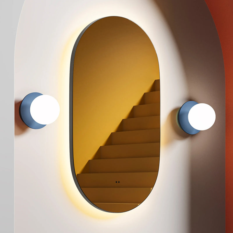 HiB Arcane 50cm Pill Illuminated Frame Bathroom Mirror - Brushed Brass - 79500800