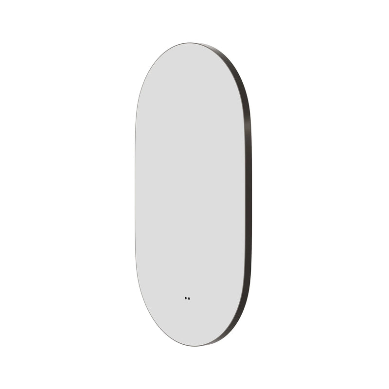 HiB Arcane 50cm Pill Illuminated Frame Bathroom Mirror - Brushed Brass - 79500800