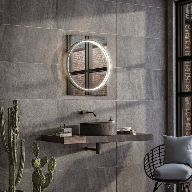 HiB Solas 60cm Round Illuminated Bathroom Mirror - Chrome - 79510500