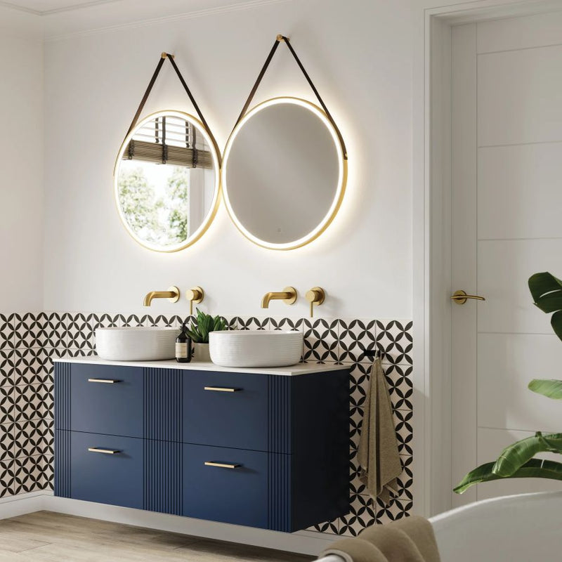 HiB Solstice 80cm LED Illuminated Bathroom Mirror - Brushed Brass - 79520850