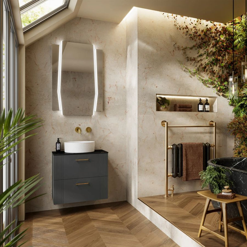 HiB Maxim 80cm Shaped LED Bathroom Mirror - 79570300