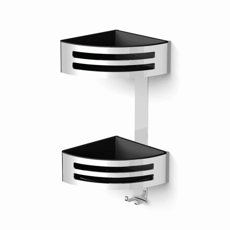 HiB Easy Clean Corner Two Tier Shower Basket - Chrome - ACSBCH07