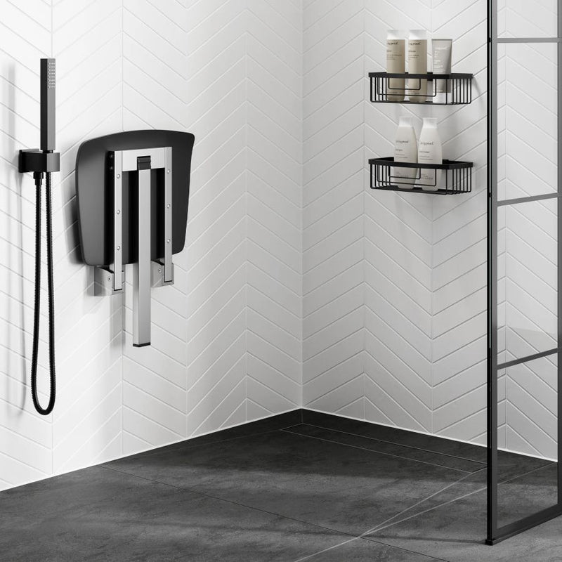 HiB Shower Seat with Support Leg - Dark Grey - ACSSDAG01