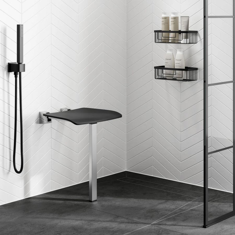HiB Shower Seat with Support Leg - Dark Grey - ACSSDAG01
