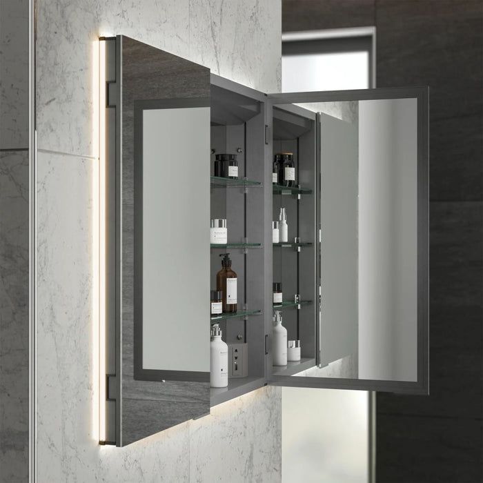 HiB Atrium 50cm Semi-Recessed Bathroom Mirror Cabinet - 53000