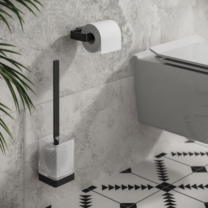 HiB Atto Toilet Roll Holder - Black - ACATBK01