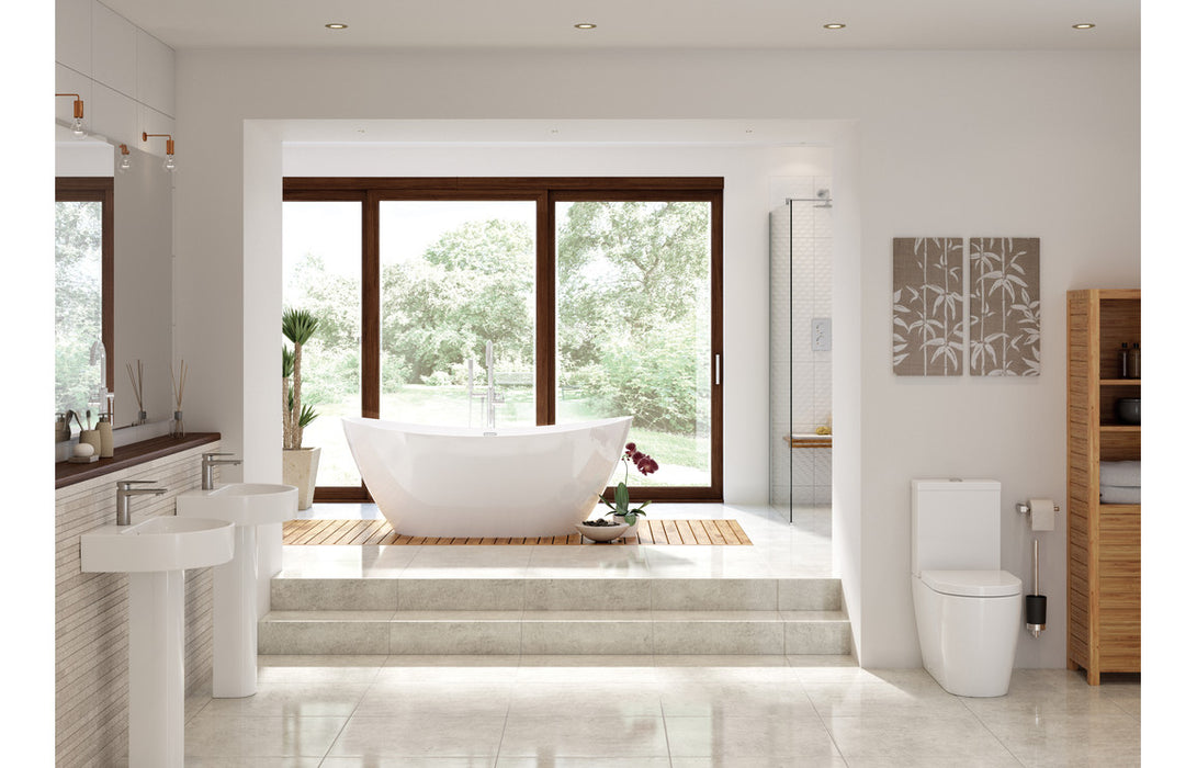 Briton Rimless Close Coupled Fully Shrouded Comfort Height WC & Soft Close Seat