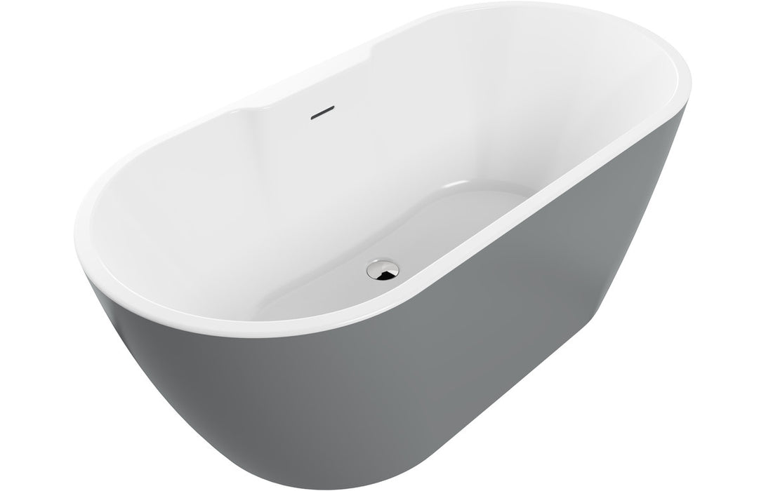 Padua Freestanding 1655x745x580mm 0TH Bath - Grey