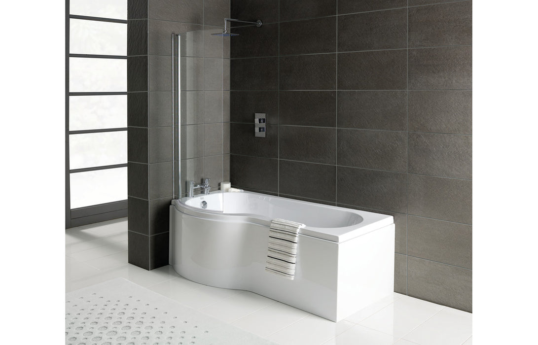 P-Shape 1700x700-850x410mm 0TH Shower Bath, Panel & Screen (LH)