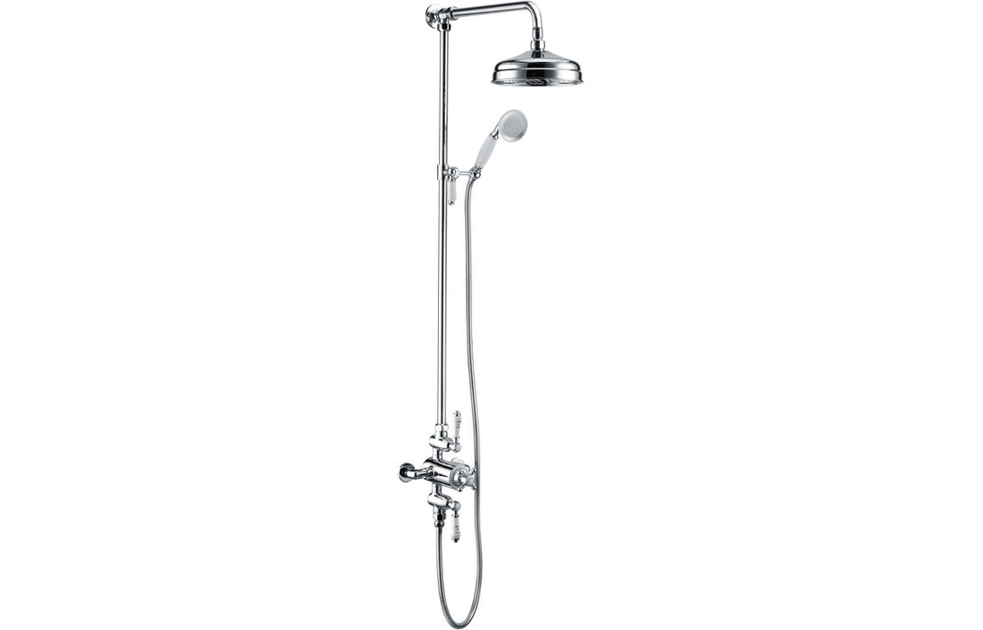 Penarth Traditional Exposed Two Outlet Shower Valve w/Riser Kit & Overhead
