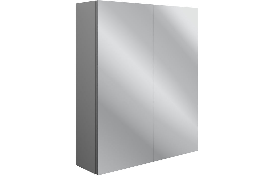 Campania 600mm 2 Door Mirrored Wall Unit - Grey Ash