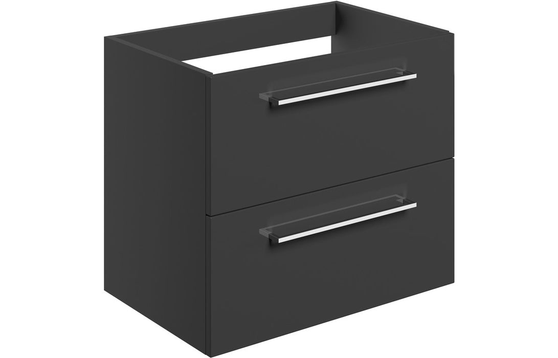 Stirling 590mm Wall Hung 2 Drawer Basin Unit (No Top) - Anthracite Gloss