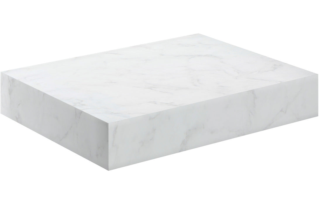 Liguria 600mm Wall Hung Basin Shelf - White Marble