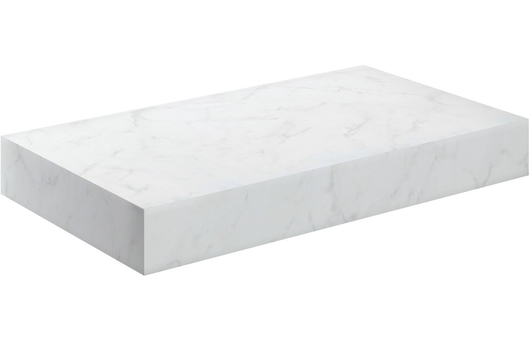 Liguria 800mm Wall Hung Basin Shelf - White Marble