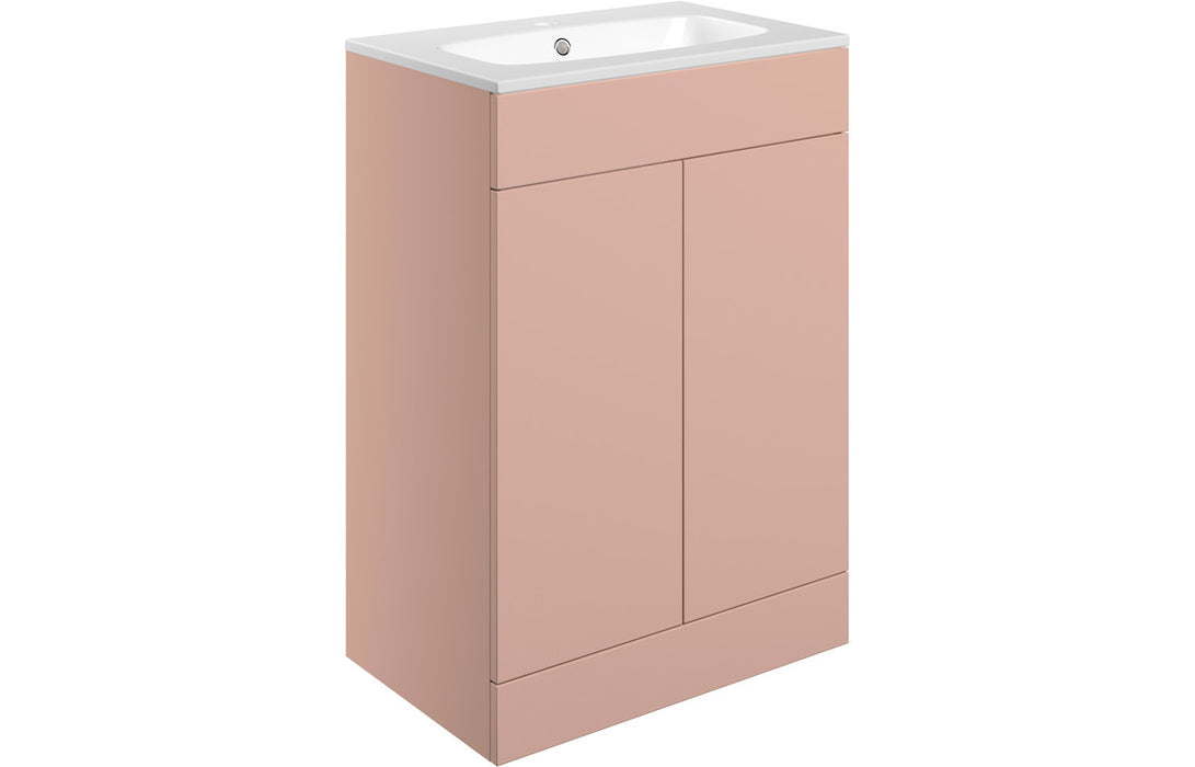 Marche 615mm Floor Standing 2 Door Basin Unit & Basin - Matt Antique Rose