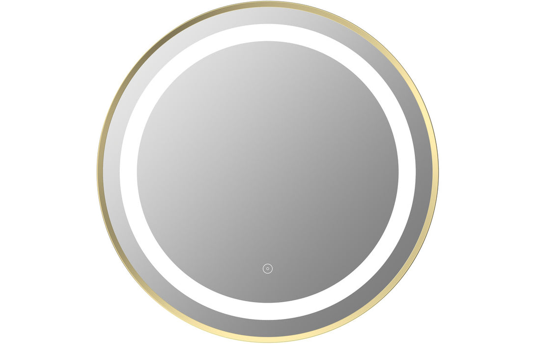 Asti 600mm Round Front-Lit LED Mirror - Brushed Brass