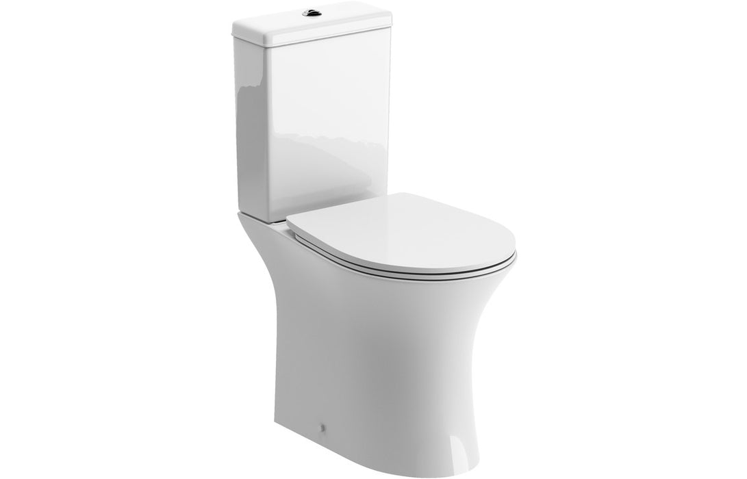Colwyn Rimless Close Coupled Open Back WC & Soft Close Seat
