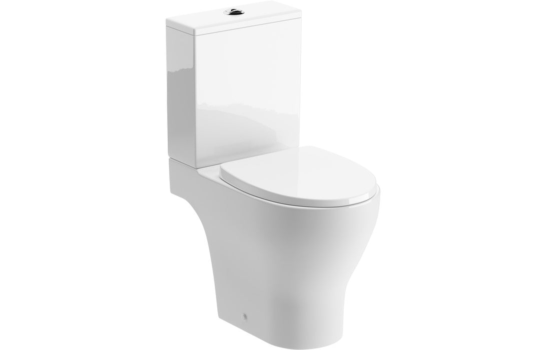 Cardiff Rimless Short Projection Close Coupled Part Shrouded WC & Soft Close Seat